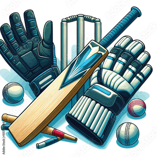 Wicketkeeping Pads set vector illustration