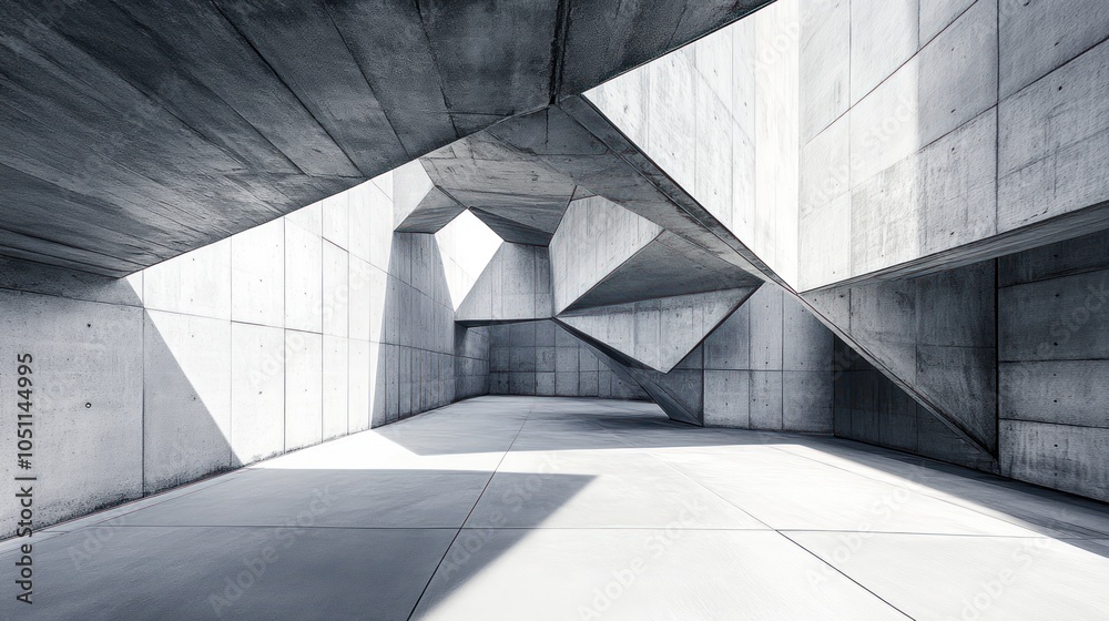 Obraz premium Abstract contemporary open space architectural background, AI generated image