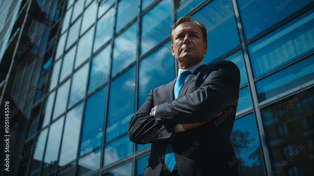 portrait of a businessman standing outside the business office building portrait of a businessman standing outside the business office building