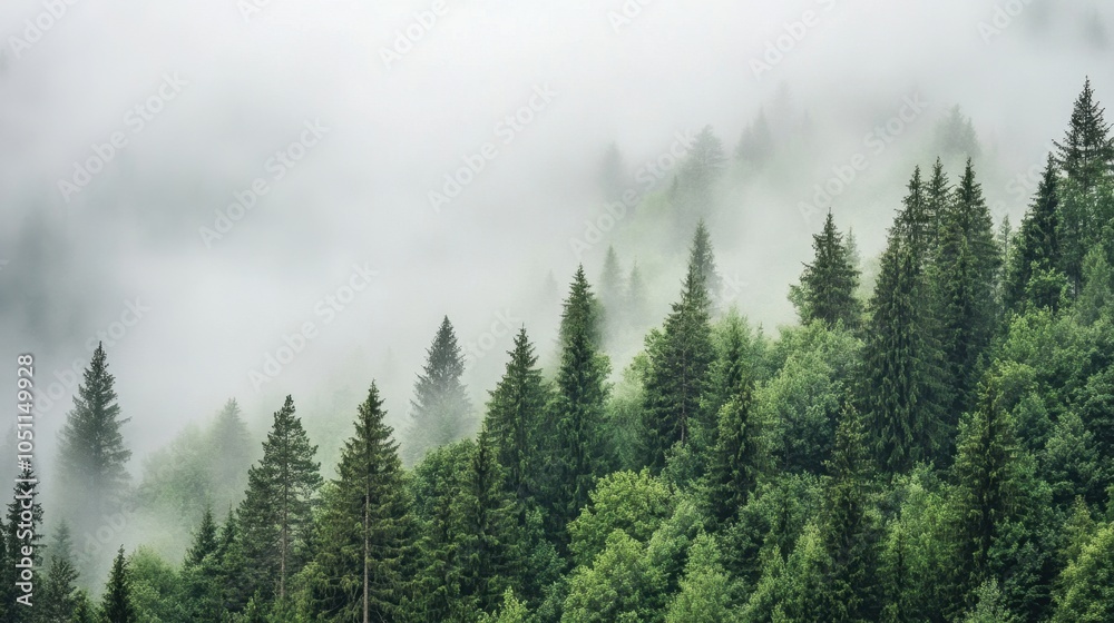 A tranquil misty pine forest, with fog hanging low over the ground, creating an atmosphere of calm and stillness. A tranquil misty pine forest, with fog hanging low over the ground, creating an atmosphere of calm and stillness.