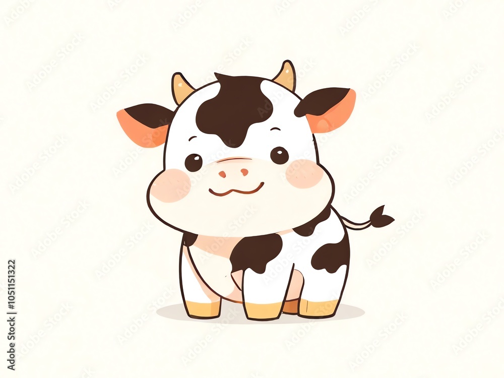 Cute Cartoon Cow Illustration Cute Cartoon Cow Illustration