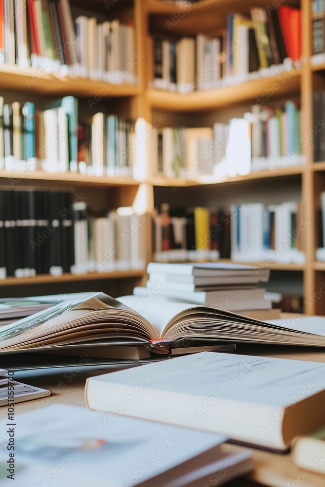 A workspace featuring a library of architectural books. Designers reference resources while developing their concepts A workspace featuring a library of architectural books. Designers reference resources while developing their concepts