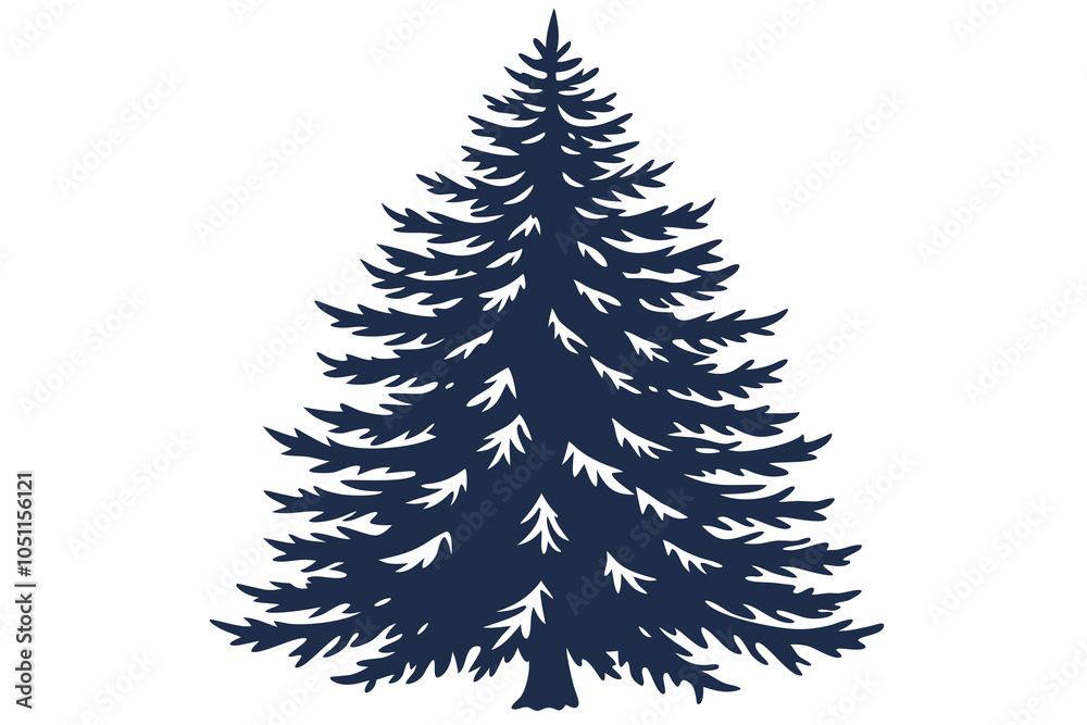 Obraz premium Evergreen pine tree isolated on white background