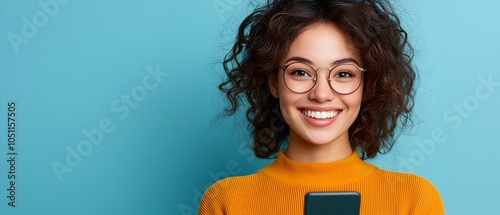 Joyful and Positive Reaction of Smiling Asian Female Holding Smartphone and Expressing Excitement After Receiving Great News or Information Online photo