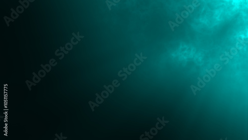 Blue top right clouds and light rays abstract background, horizontal composition