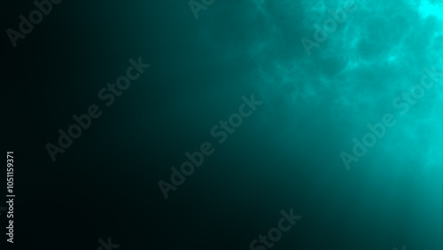 Blue top right clouds and light rays abstract background, horizontal composition