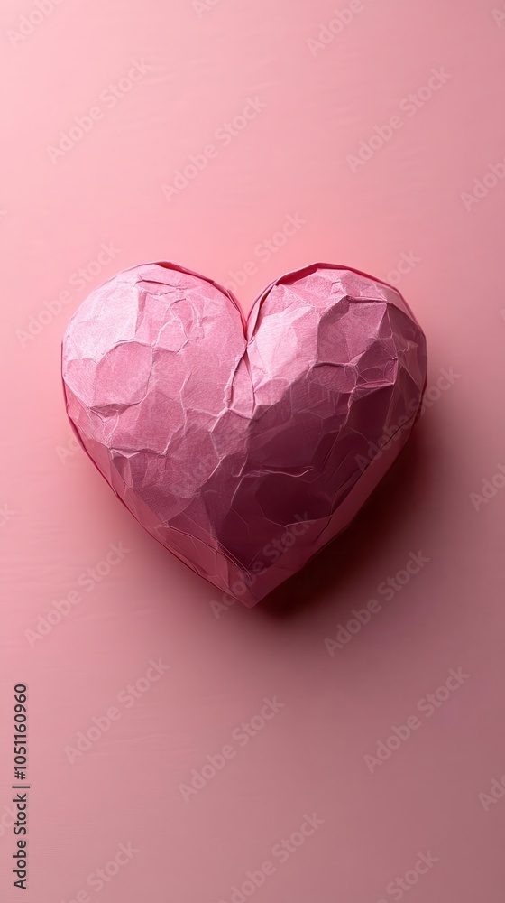 a paper heart shape delicately resting on a soft pink background symbolizing love and affection perfect for romantic themes and heartfelt expressions in visual storytelling a paper heart shape delicately resting on a soft pink background symbolizing love and affection perfect for romantic themes and heartfelt expressions in visual storytelling