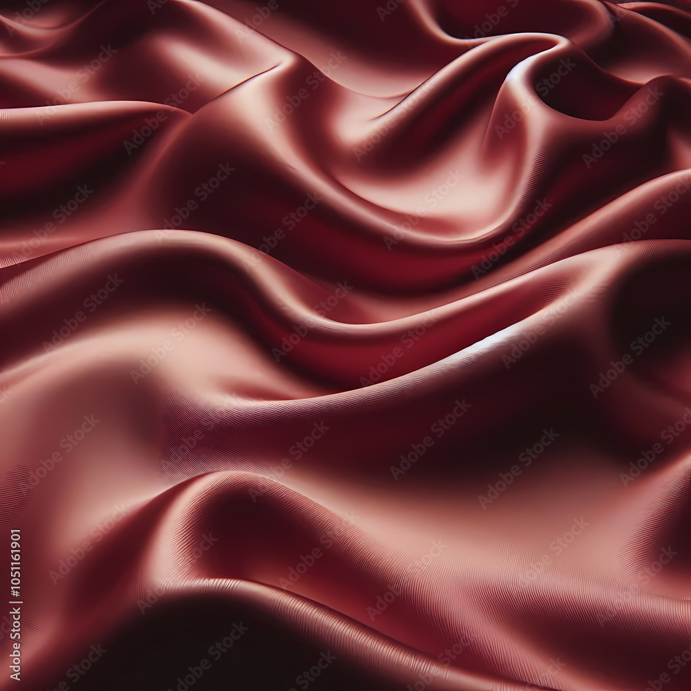 Fototapeta premium Ruby Red Silk Flow: Luxurious Wave Pattern with Dynamic Movement and Premium Light Effects in Rich Passionate Tones