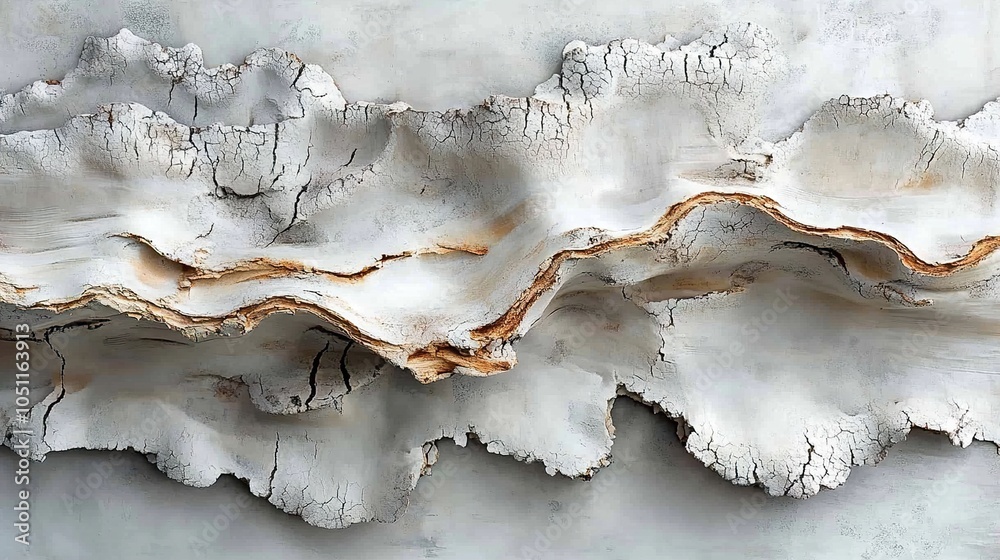 Obraz premium Abstract White and Brown Textured Wall Sculpture