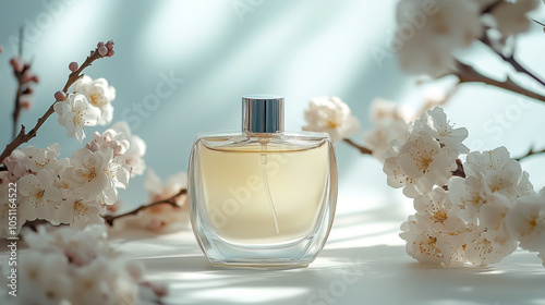 perfume bottle, glass, transparent, reflections