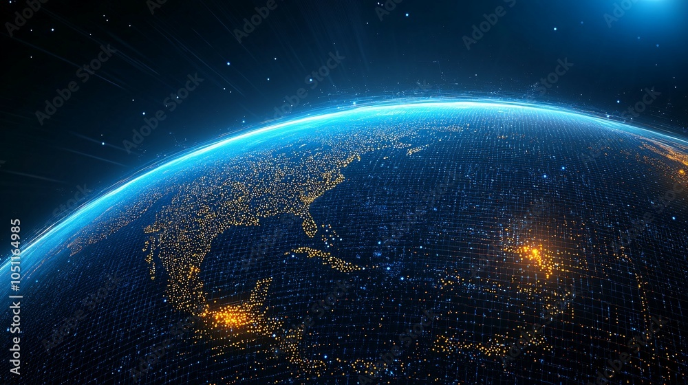 Obraz premium Digital Globe with Network Connections