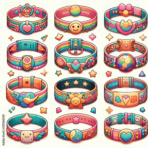 Wristbands set vector illustration