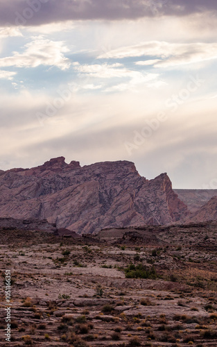 Dramatic Utah Desert Landscape Under Moody Sky