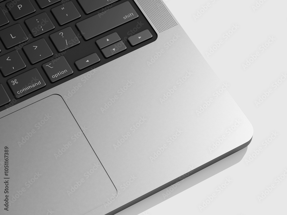 Blank Close-Up Laptop Touchpad and Keyboard Mockup 3D Rendering Blank Close-Up Laptop Touchpad and Keyboard Mockup 3D Rendering