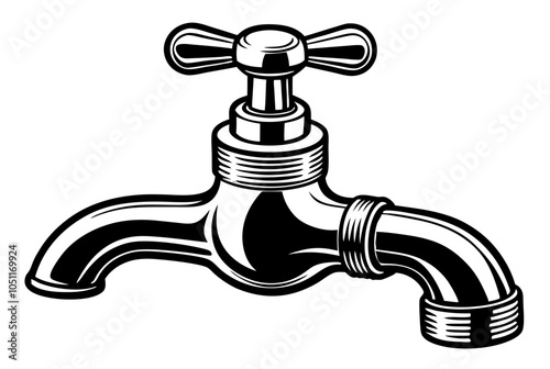 Water faucet on vector art illustration