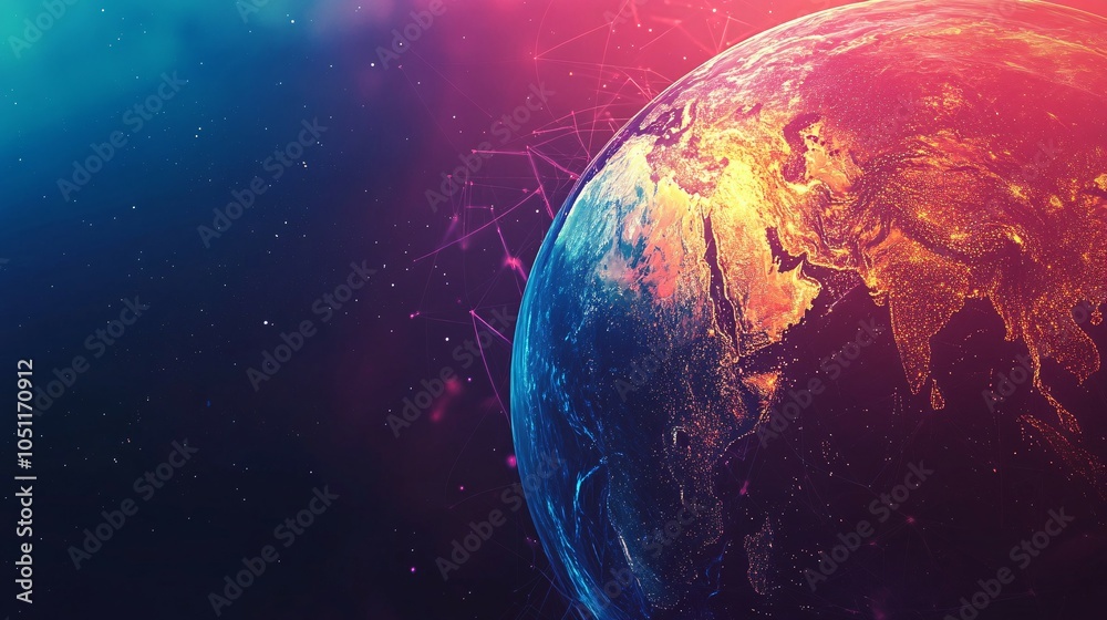 Obraz premium Earth's Interconnected Network - A Digital Perspective
