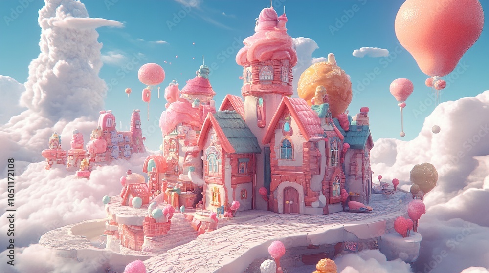 Candy Castle in the Clouds: A Whimsical Dream Candy Castle in the Clouds: A Whimsical Dream