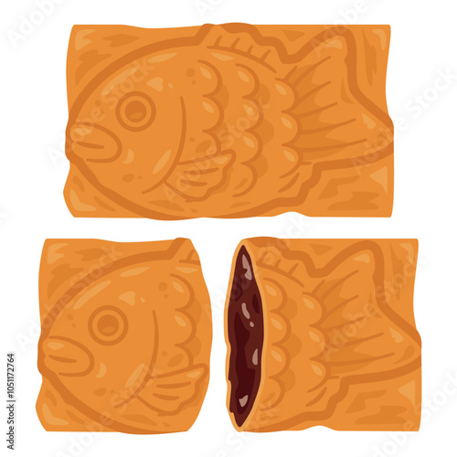 チョコレートクリーム入りのクロワッサン鯛焼きセット