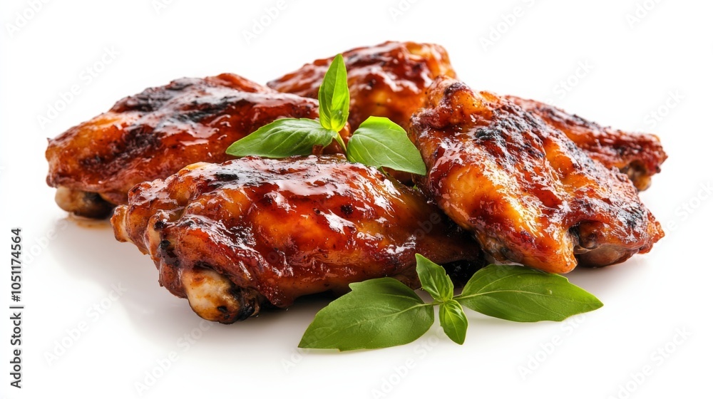 Elegant Chicken Wings on White Background Elegant Chicken Wings on White Background