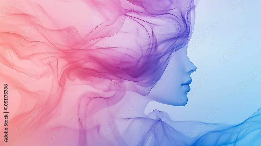 A beautiful, dreamy image of colorful smoke clouds intertwining to form a soft, pastel-hued abstract scene  soft pastel colors ombre ethereal background wallpaper screensaver  