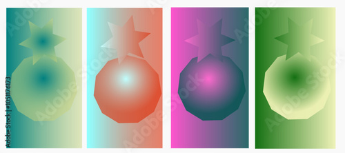 Set of three banners with elements, beautiful background wallpaper,