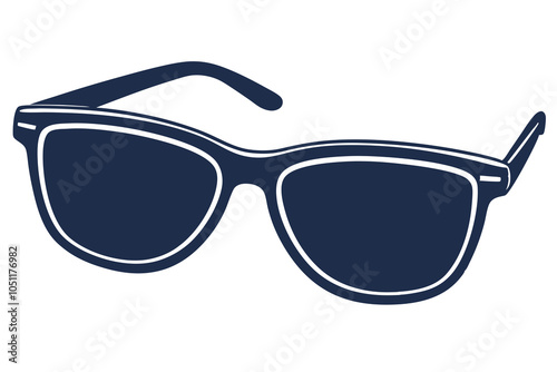 Black sunglasses on a white background