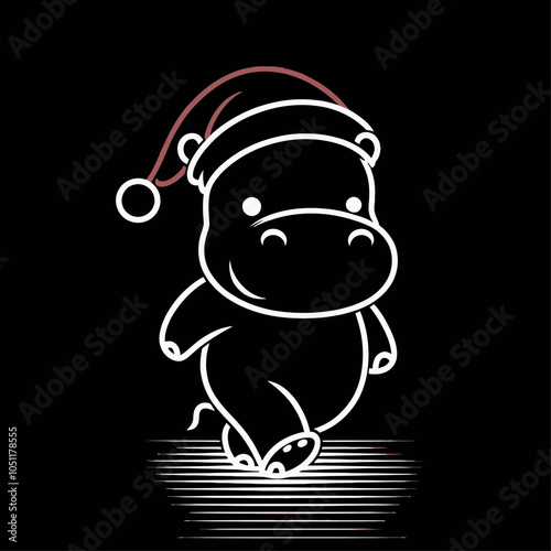 Adorable Baby Hippo in a Santa Hat Brings Holiday Cheer and Joyful Vibes