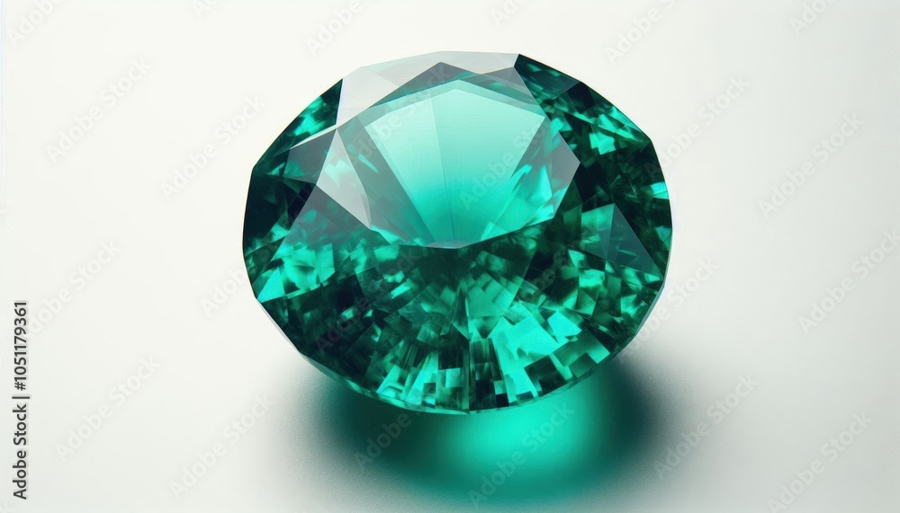 Beautiful Teal Gemstone with Intricate Facets Beautiful Teal Gemstone with Intricate Facets