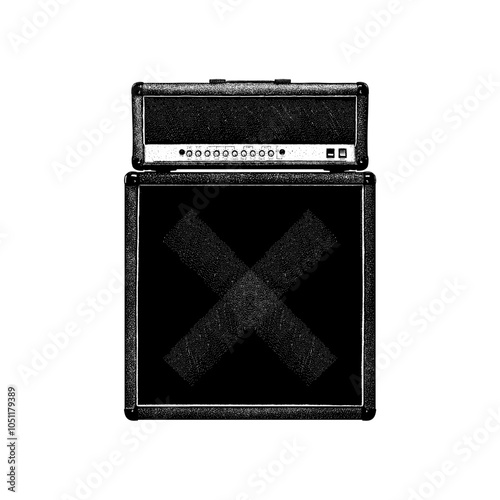 old amplifier hand drawing vector isolated on background.