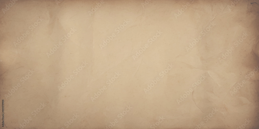 Aging paper background for the design. Light colored beige vintage paper. Old stained papyrus wallpaper for design work with copy space.