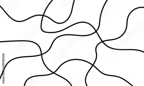 abstract black squiggle curly line design.