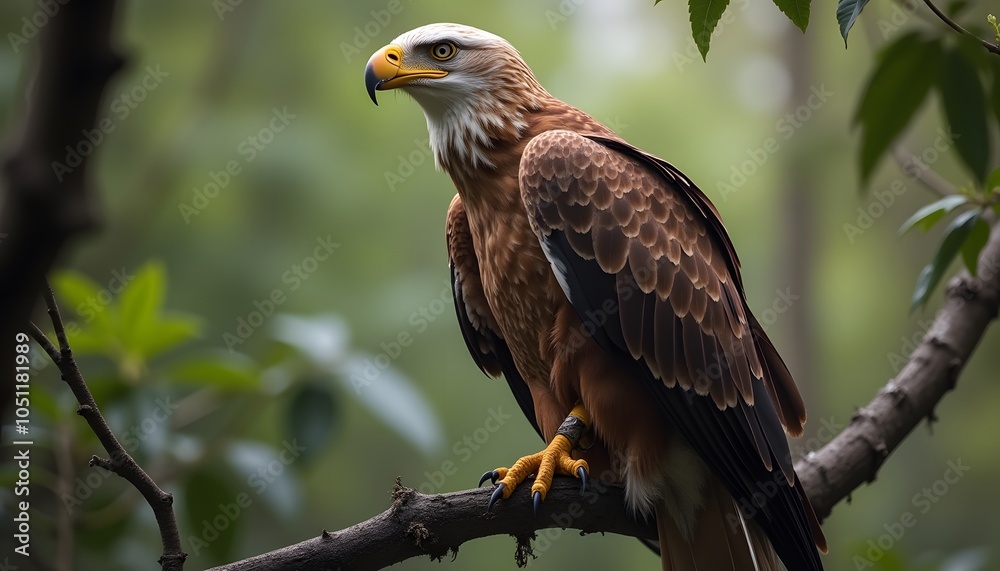 Fototapeta premium Majestic Eagle Perched on a Branch