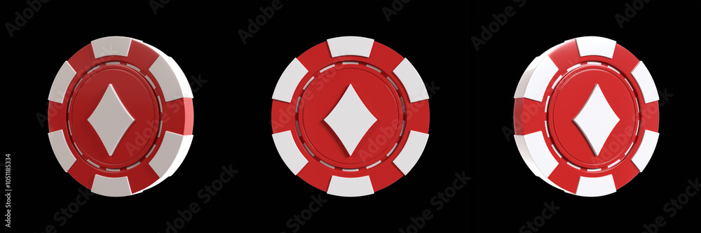 Diamond Casino Chips for Gambling Concept 3D Illustration Diamond Casino Chips for Gambling Concept 3D Illustration