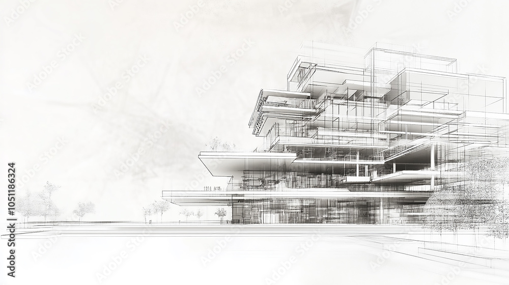 custom made wallpaper toronto digitalDetailed Sketches and drawings of house interior and exterior Industrial building wireframe rendering with architectural and construction details