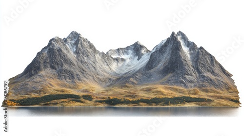 Purple mountains majesty, serene lake reflecting vibrant skies and tranquil nature photo