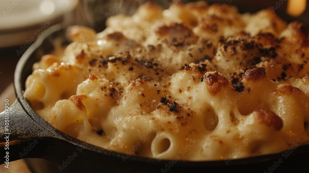Rustic Mac and Cheese in High Contrast Detail Rustic Mac and Cheese in High Contrast Detail