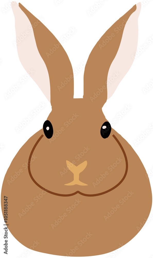 Cute Flat Rabbit Icon 