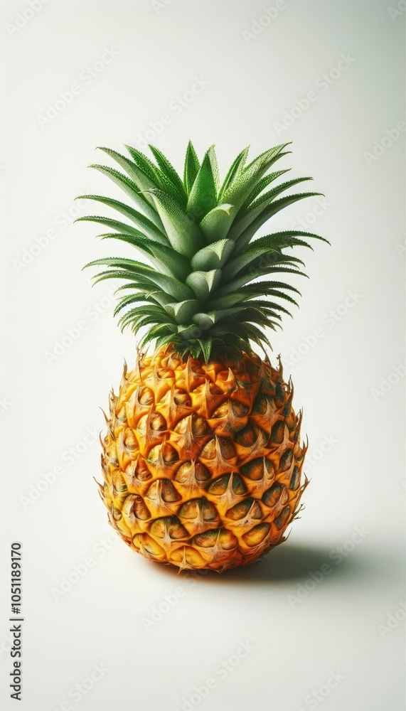 Fototapeta premium Fresh Pineapple on White Background