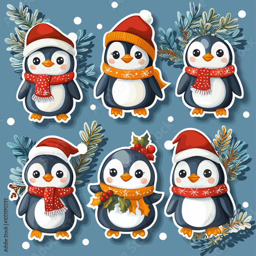 Dressed Up Penguin Die Cut Vinyl Vector Collection