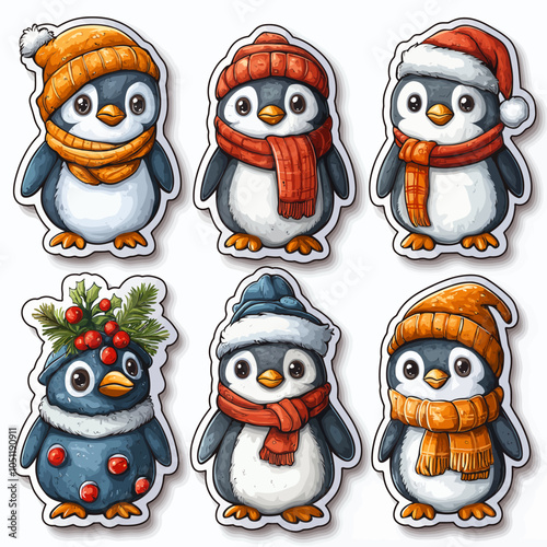 Dressed Up Penguin Die Cut Vinyl Vector Collection