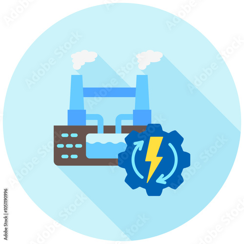 Energy Development rounded flat multi color icon, use for UI, UX, app and web development, digital or print. for industry, education, business, finance, economic development theme.