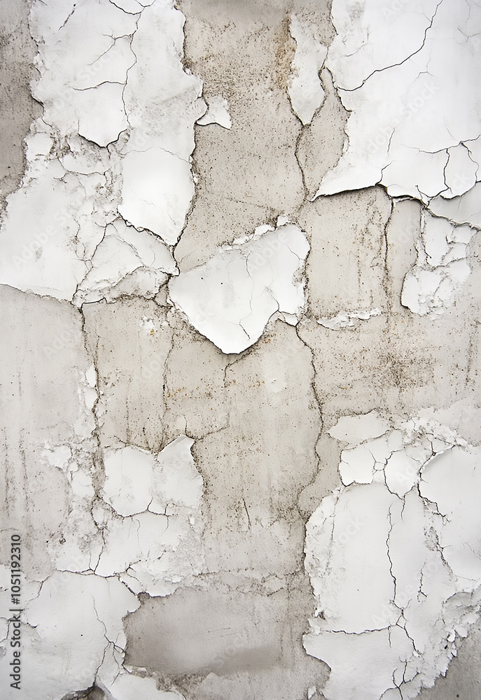 Obraz premium A white poster with a crumpled and creased texture, isolated against a white background, showcasing its wrinkled and Clean white background with subtle paper texture, light creases, 