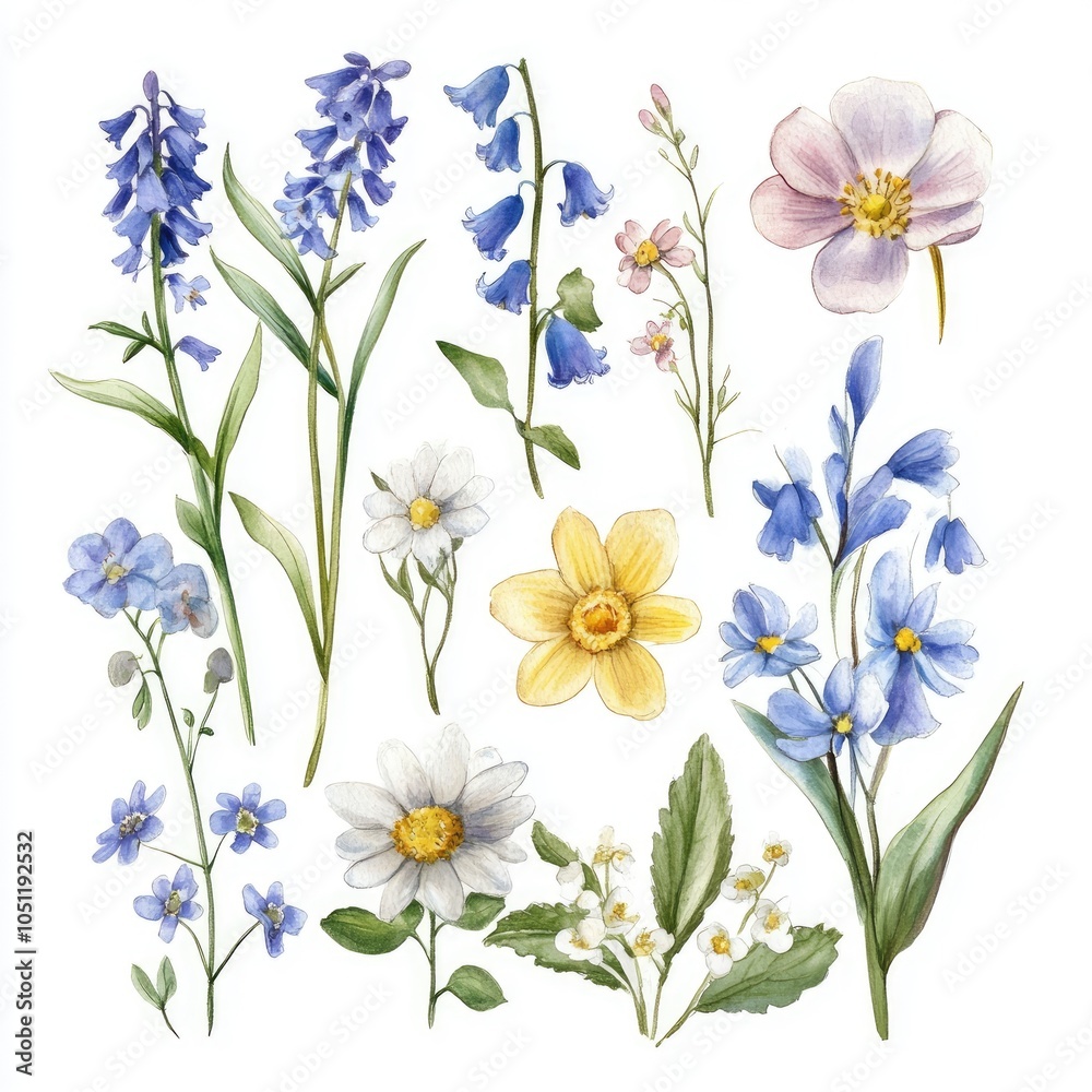 A vibrant collection of watercolor flowers celebrating nature's beauty and diversity