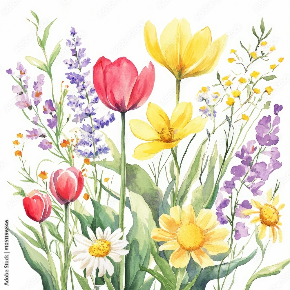 custom made wallpaper toronto digitalVibrant floral arrangement showcasing a variety of colorful flowers in a watercolor style for nature lovers
