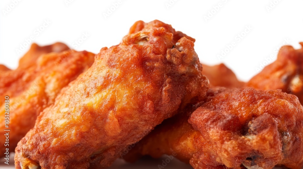 Crispy Chicken Wings on Rustic White Background Crispy Chicken Wings on Rustic White Background