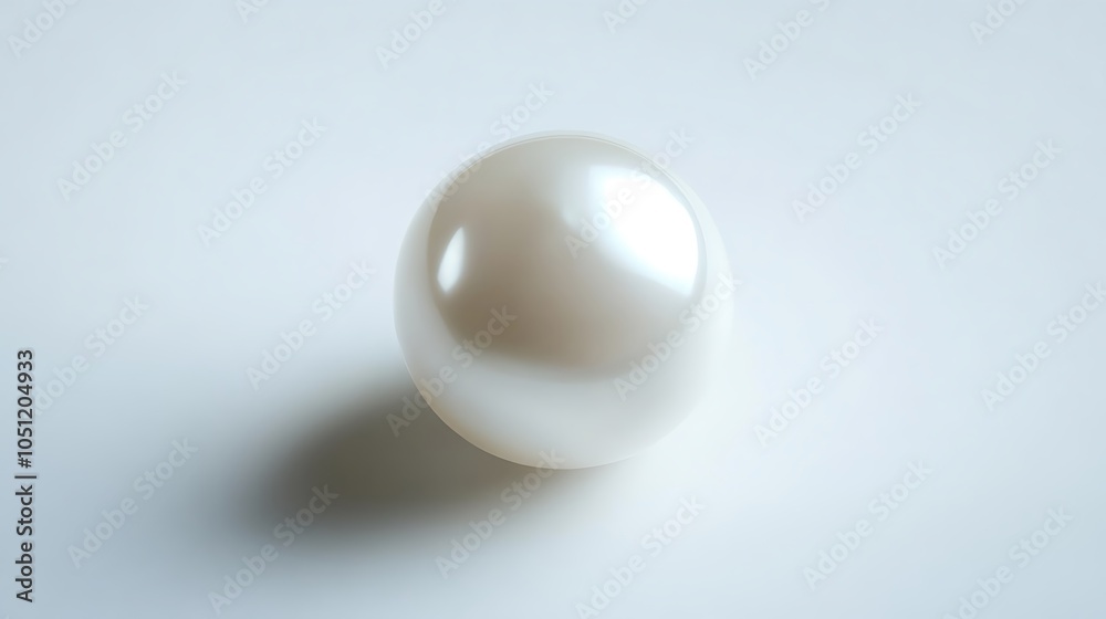 A shiny, round pearl resting on a smooth surface, reflecting light elegantly. A shiny, round pearl resting on a smooth surface, reflecting light elegantly.
