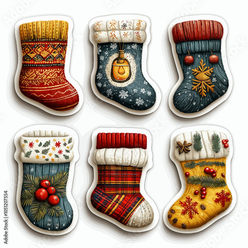 Die Cut Woolen Mittens: Cozy Winter Vector Collection