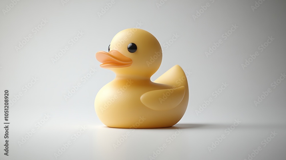 Yellow Rubber Duck Toy on a White Background Yellow Rubber Duck Toy on a White Background