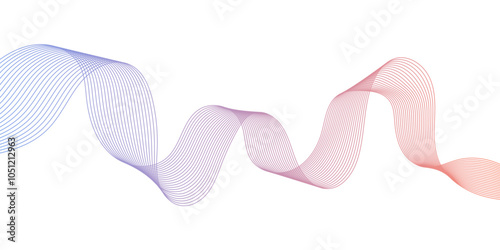 Abstract multicolor  gradient  wave lines vector background, twisted curve lines and blend effect, frequency sound wave lines, 3d contour line patterned background illustration.