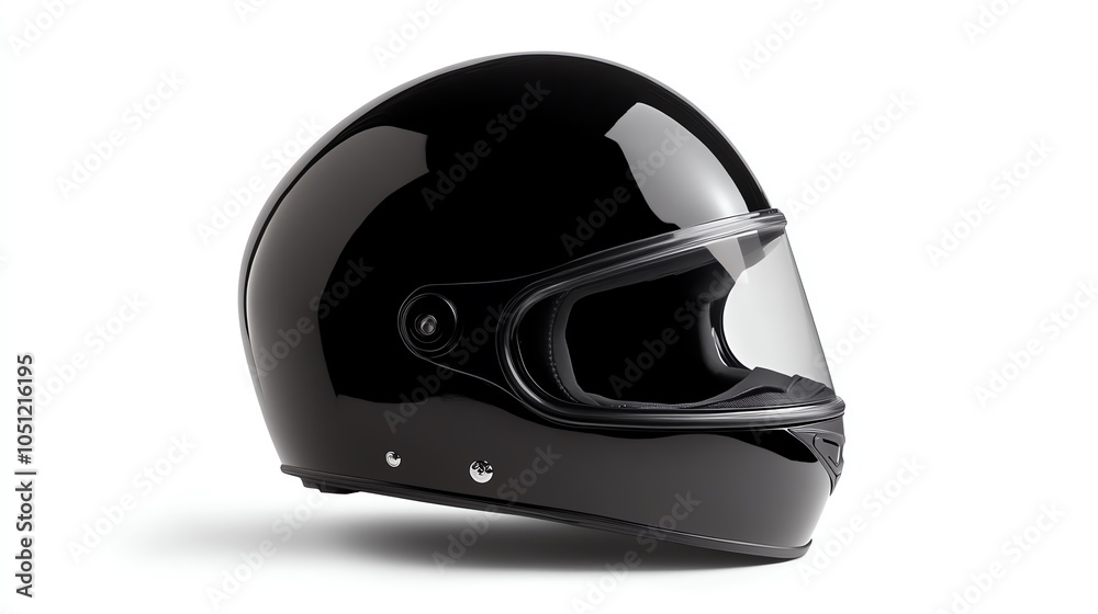 Black motorcycle helmet on white isolated background Black motorcycle helmet on white isolated background